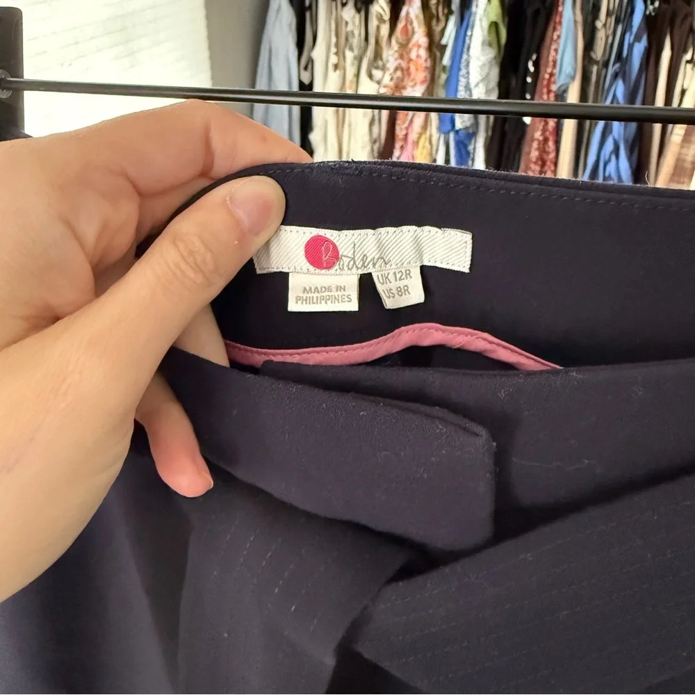 Boden Hampstead Wide Leg Navy Trousers - Picture 9 of 9